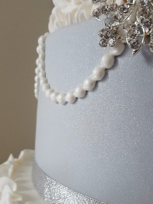 Dove Grey Ruffle Wedding Cake2
