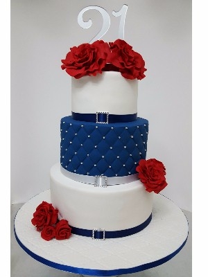 Red and Navy Cake